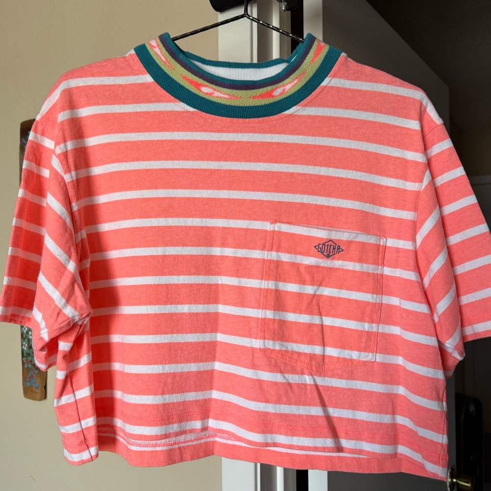 Vintage Cropped Striped Tee